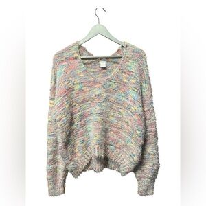 🟣Arizona Jean Co. Multicolor Fuzzy Knit Sweater – XL